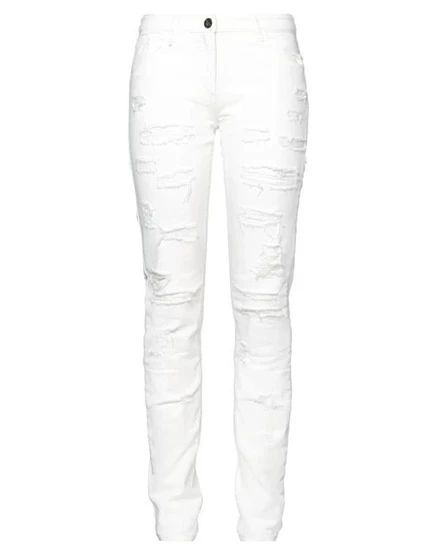 ELISABETTA FRANCHI JEANS Джинсовые брюки слоновая кость