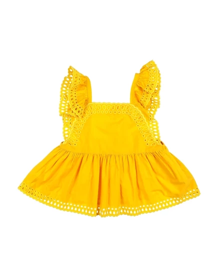 Детский топ Stella McCartney Kids с кружевом, желтый