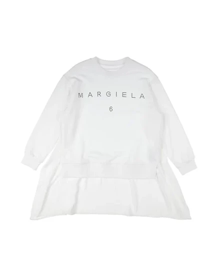 Детское платье MM6 Maison Margiela со стразами, белое