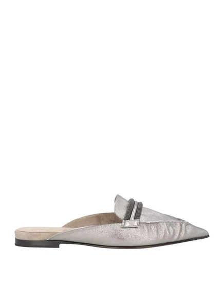 Женские мюли Brunello Cucinelli, серебристые