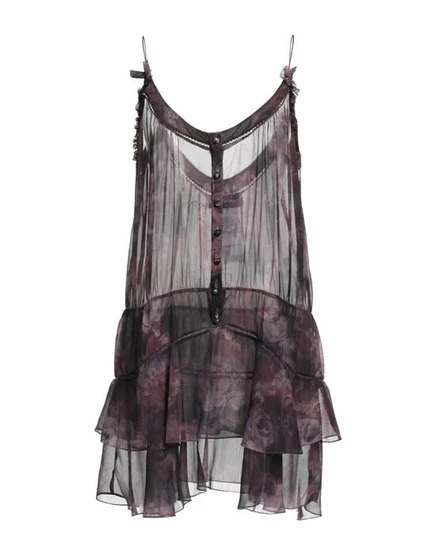 Женский топ без рукавов DSquared2 с рюшами, сливовый