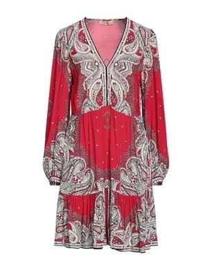 Женское короткое платье Twinset, вискоза, красное
