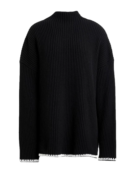 Женская водолазка Off-White Lorenz_SP в рубчик, чёрная