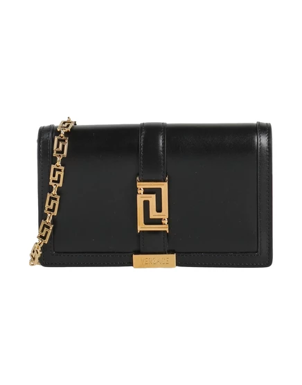 Женская сумка через плечо Versace, кожаная, черная