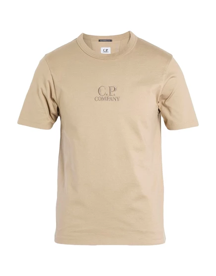 Мужская футболка C.P. Company с логотипом, бежевого цвета