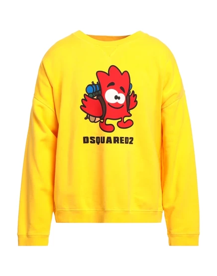 Женский свитшот DSquared2 флисовый с логотипом, жёлтый