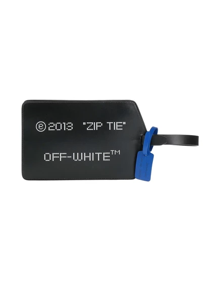 Женская кожаная сумка на запястье Off-White, черная