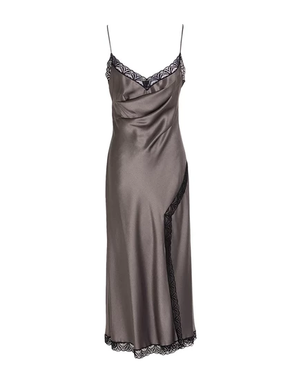 Женское атласное платье-комбинация Alberta Ferretti, серая