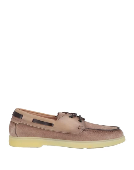 Мужские лоферы Santoni замшевые, бежевые