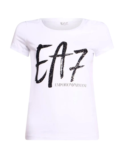Женская футболка EA7 T-shirts, хлопок, белая