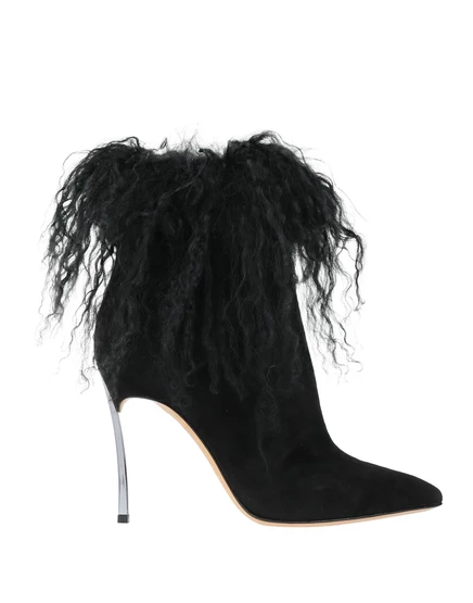 Женские ботильоны Casadei PAPERMAG, меховые, черные
