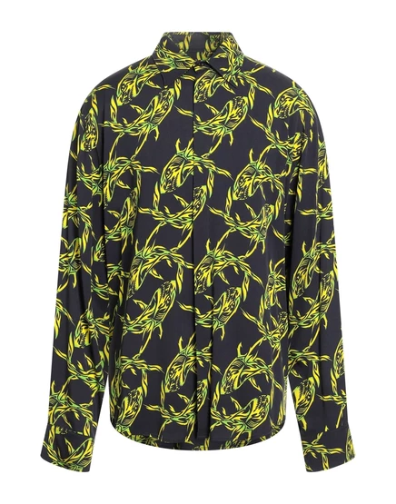 Мужская рубашка MSGM PAPERMAG, вискоза, черная