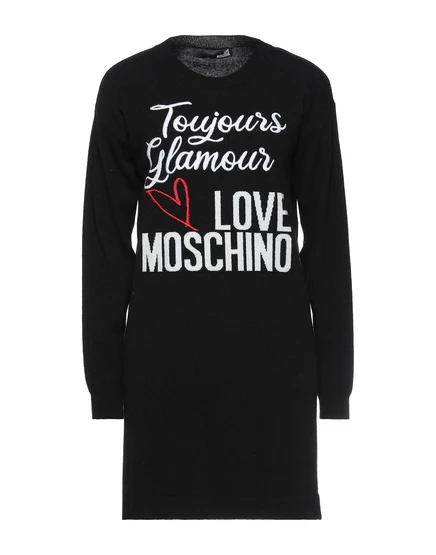 Женское мини-платье Love Moschino BRACCIALIN вязаное, чёрное