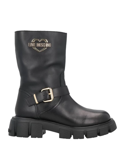 Женские ботильоны Love Moschino BRACCIALIN кожаные, черные