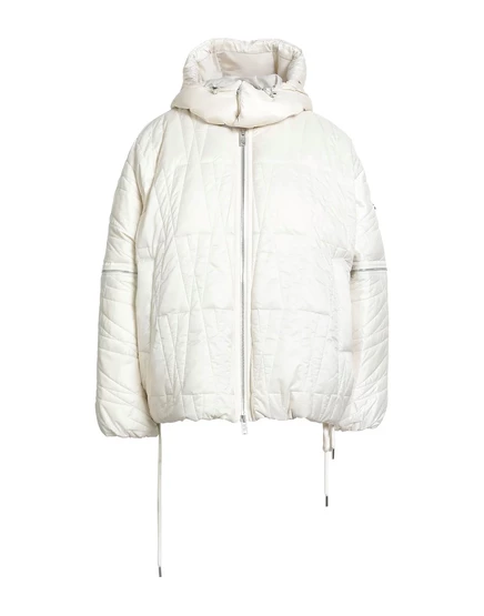 Женский пуховик Moncler короткий, слоновая кость