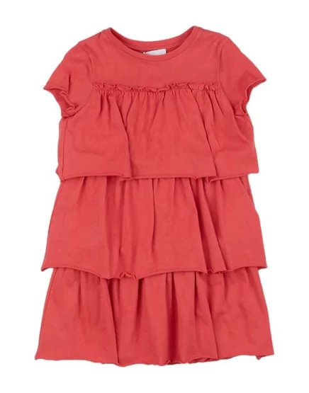 Детское платье Le Petit Coco из хлопка, коралловое