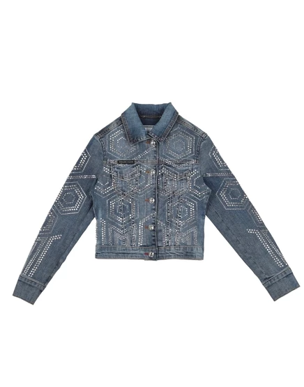Женская джинсовая куртка Philipp Plein Superweek Kid, синяя