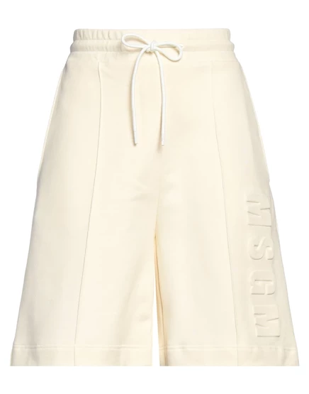 Женские шорты MSGM JADR из хлопка, светло-кремовые