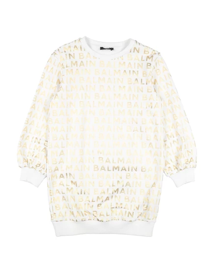 Женское платье-свитшот Balmain Promotion Junior, белое