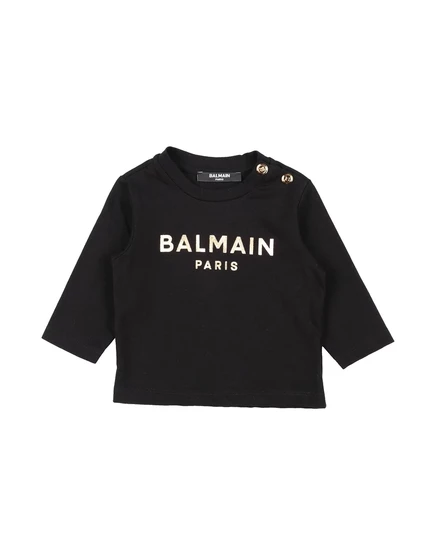 Унисекс футболка Balmain Baby хлопковая, чёрная