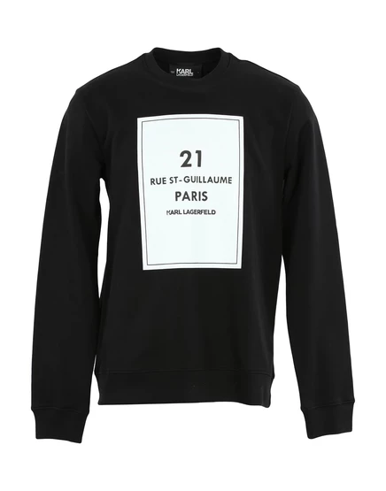 Мужская толстовка Karl Lagerfeld BRACCIALIN с рисунком логотипов, чёрная