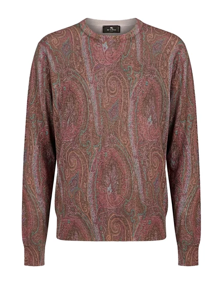 Мужской джемпер Etro из шёлка и кашемира, коричневый