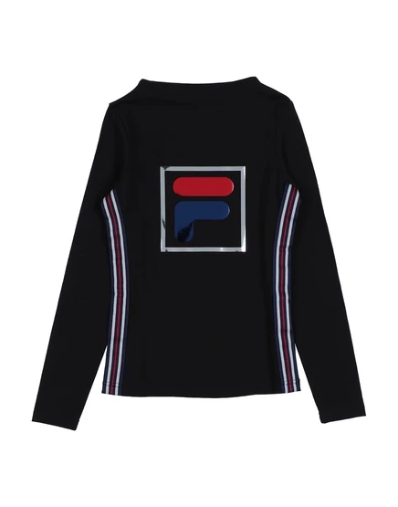 Женская футболка Fila promotion_junior, джерси с боковыми полосами, чёрная