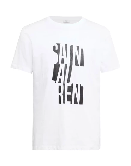 Мужская футболка Saint Laurent Chinagolden с принтом, белая