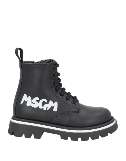 Мужские кожаные ботинки MSGM JUNIOR, черные