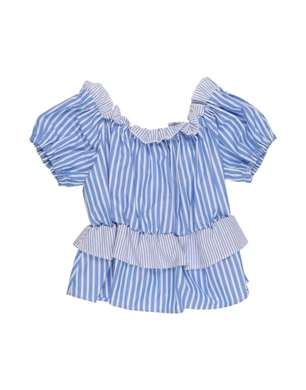 Женская блузка Aletta KIDS с рюшами, пастельно-синяя