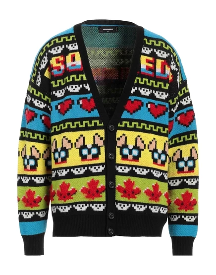 Мужской кардиган DSquared2 PAPERMAG из шерсти, черный