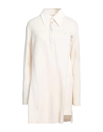 Женское поло Courrèges из хлопка, гипсово-белое