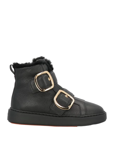 Женские ботинки Santoni на меху, черные