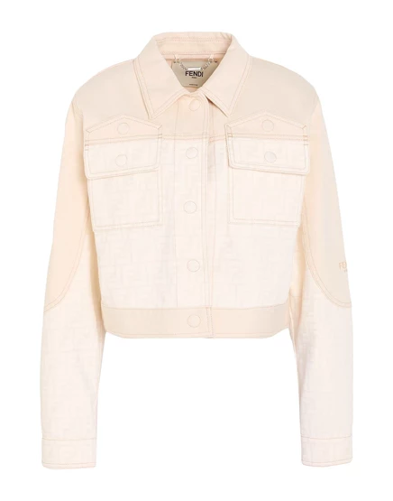 Женская джинсовая куртка Fendi Denim outerwear, светло-кремовая