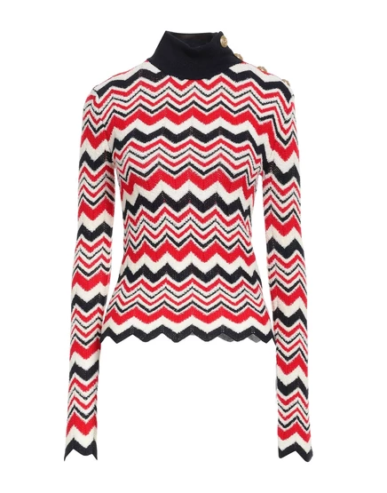 Женская водолазка Balmain PAPERMAG из мериноса, красная