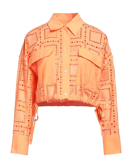 Женская рубашка-куртка MSGM Papermag, лососево-розовая