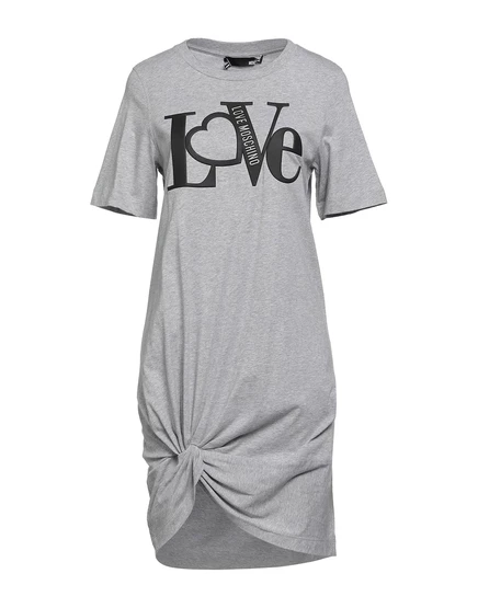 Женское мини-платье Love Moschino, хлопок, серое
