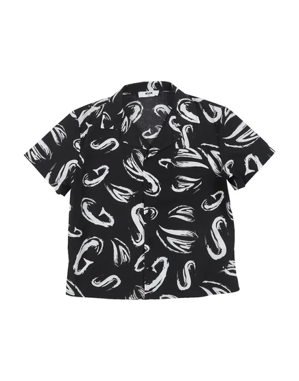 Мужская рубашка MSGM с короткими рукавами, чёрная