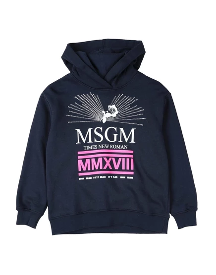 Женская худи MSGM promotion_kid с кристаллами, иссиня-чёрная