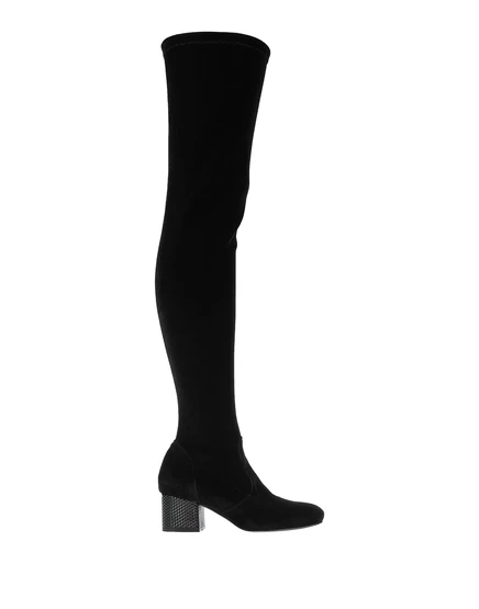 Женские ботинки Pollini STAMBOKIT бархатные, черные