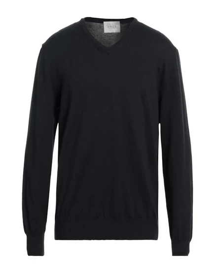 Свитер Vneck из хлопка, сине-черный