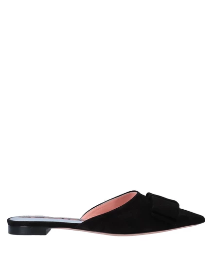 Женские мюли Rochas, замша, с бантом, чёрные