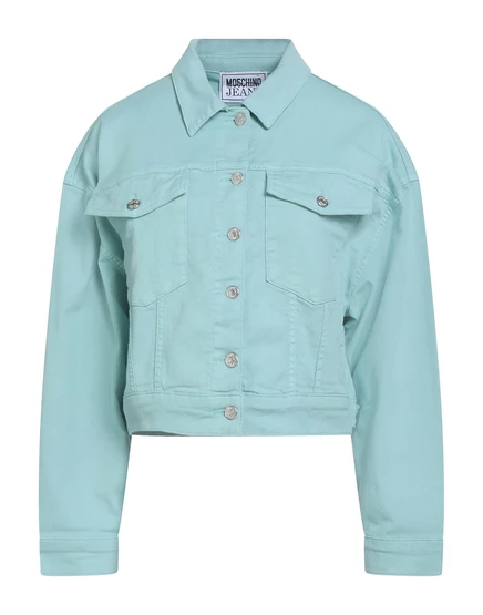 Женская джинсовая куртка Moschino Jeans Lorenz_SP, бирюзовая
