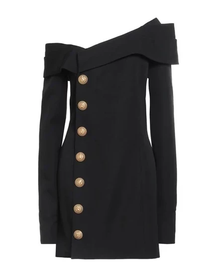 Женское короткое платье-пиджак Balmain, чёрное