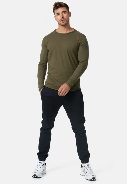Мужской лонгслив Indicode Jeans Willbur, темно-зеленый