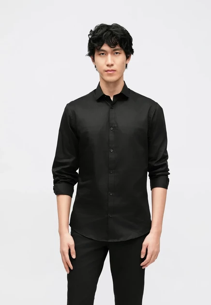 Мужская рубашка Jack & Jones JPRBLACARDIFF, черно-белая