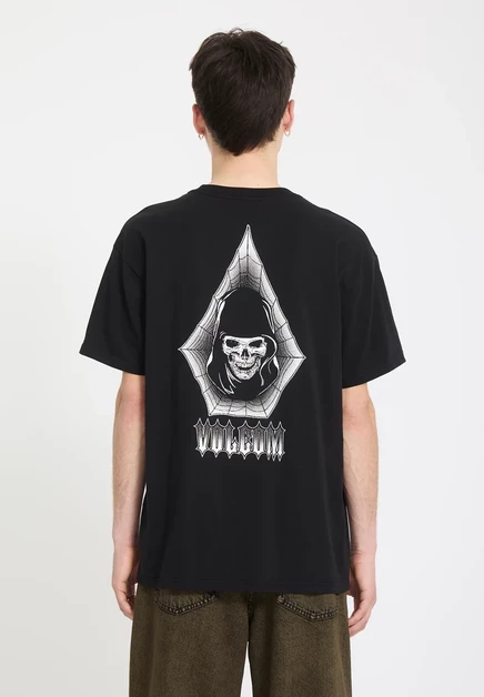 Мужская футболка Volcom Gamma Doom с принтом, черная