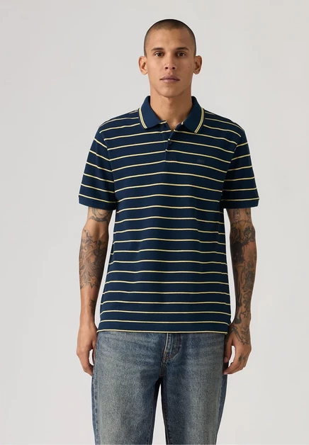 Мужское поло Levi's Teddy Stripe, красно-синее