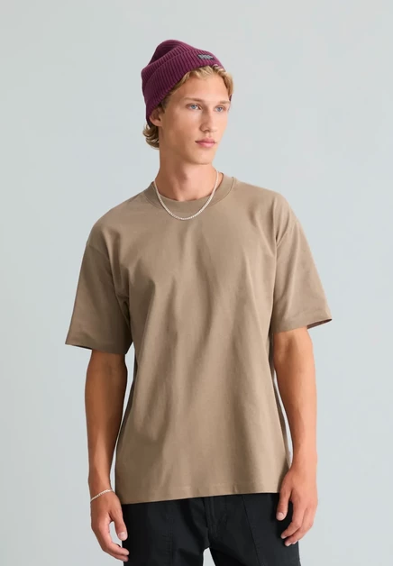 Marc O'Polo DENIM T-SHIRT, SSL, RELAXED FIT - Basic T-shirt - grapejuice cold taupe