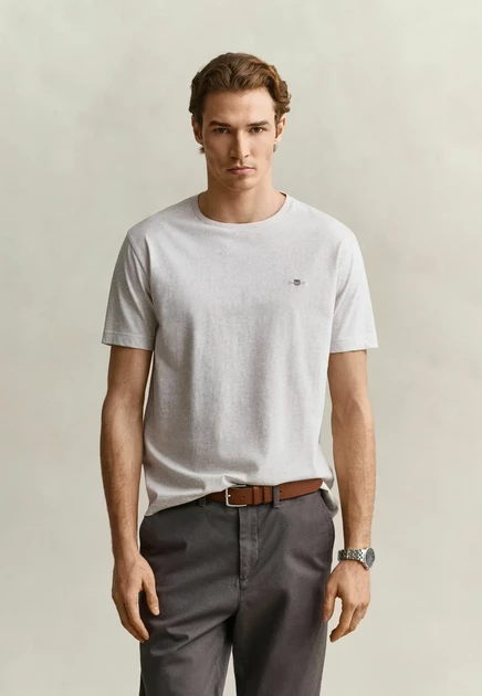 GANT SHIELD - Basic T-shirt - grey glacier melange